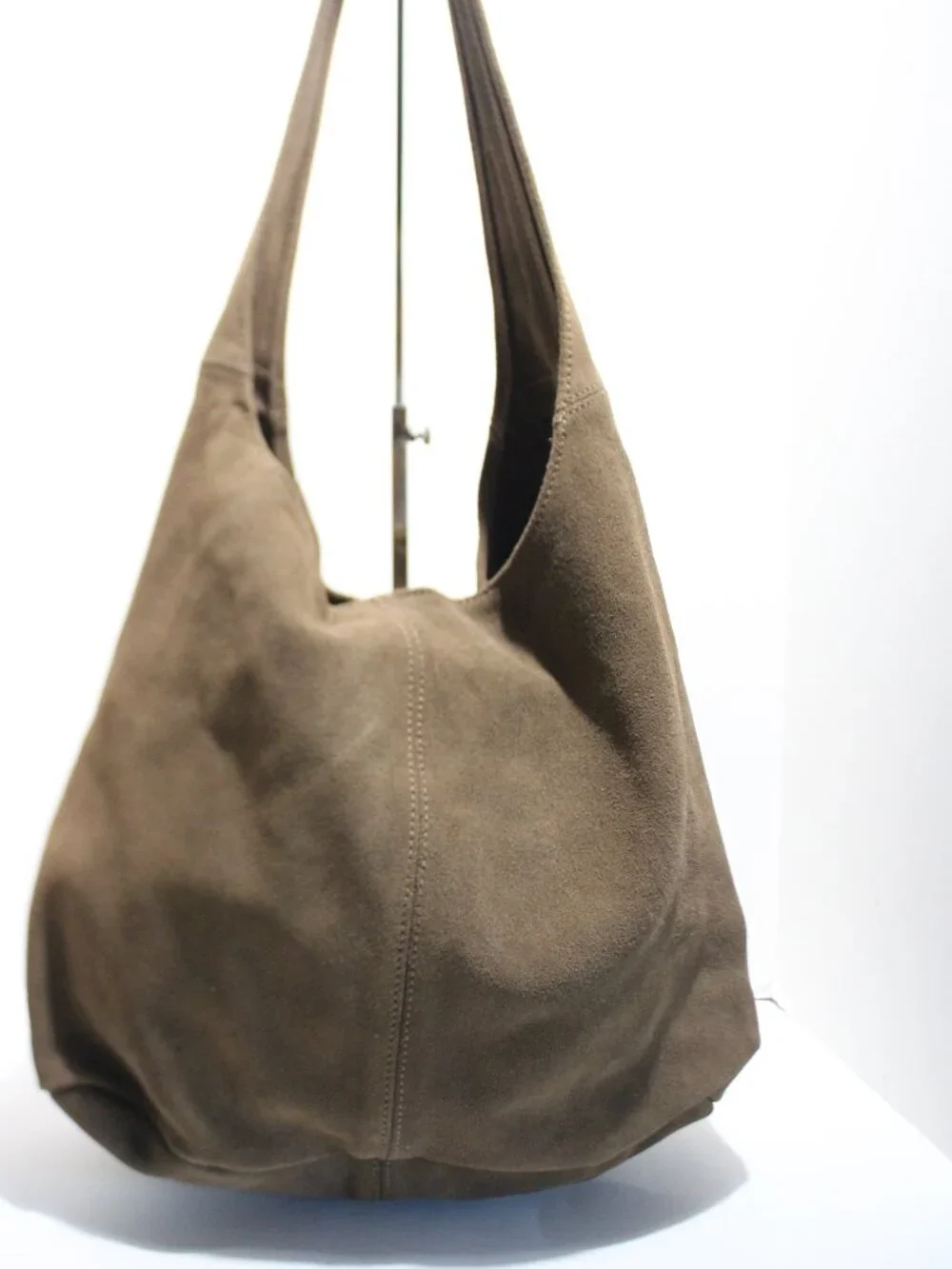 Brandy Melville Brown Suede 100% Cowhide Hobo Bag